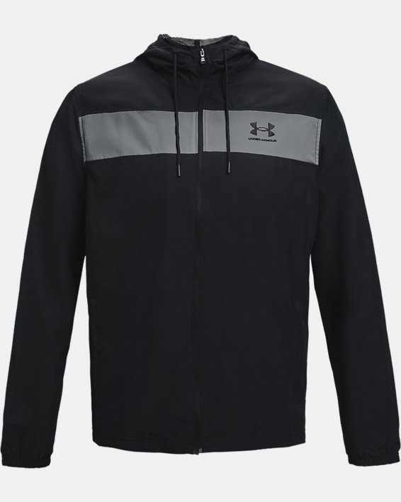 Men's UA Sportstyle Windbreaker Jacket, Black, pdpMainDesktop image number 7